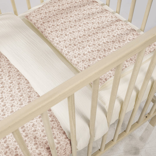 Walking Mum - Conjunto de Edredão + Lençol Ajustável + Almofada Gala Cerise 120×60cm