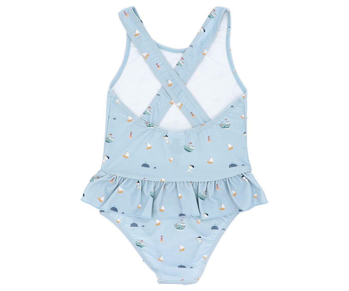 Fato de banho de costas cruzadas com folhos Monnëka Fishing Boat