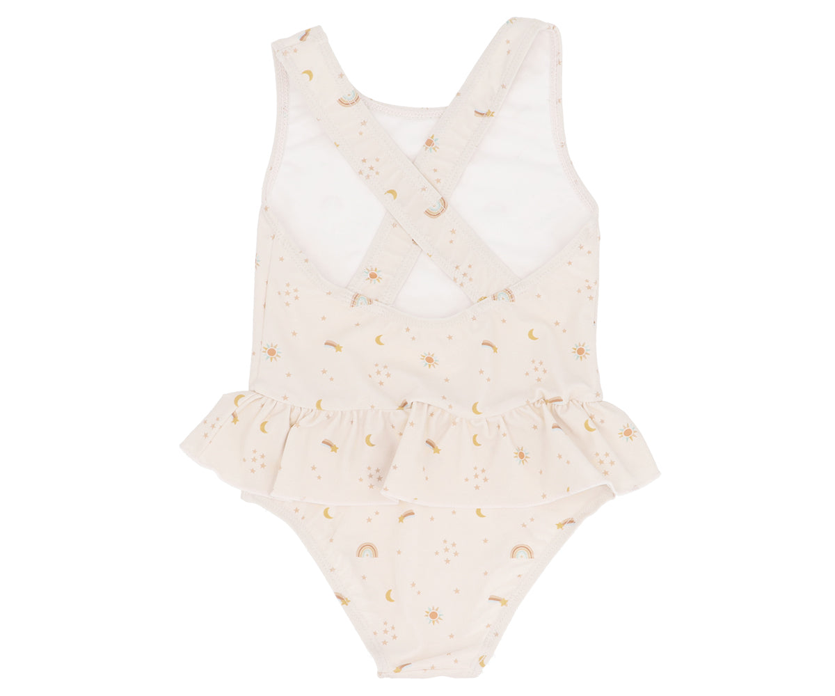 Fato de banho de costas cruzadas com folhos Monnëka Starlight