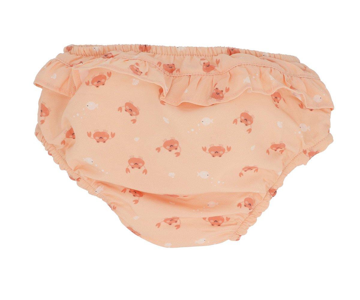Cueca Fralda Banho com Folho Crab Coral