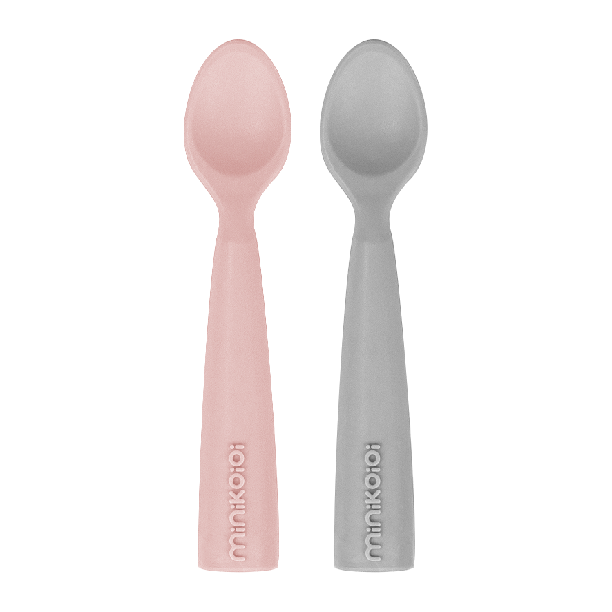 Pack de 2 Colheres de Silicone - Pinky Pink/Powder Grey