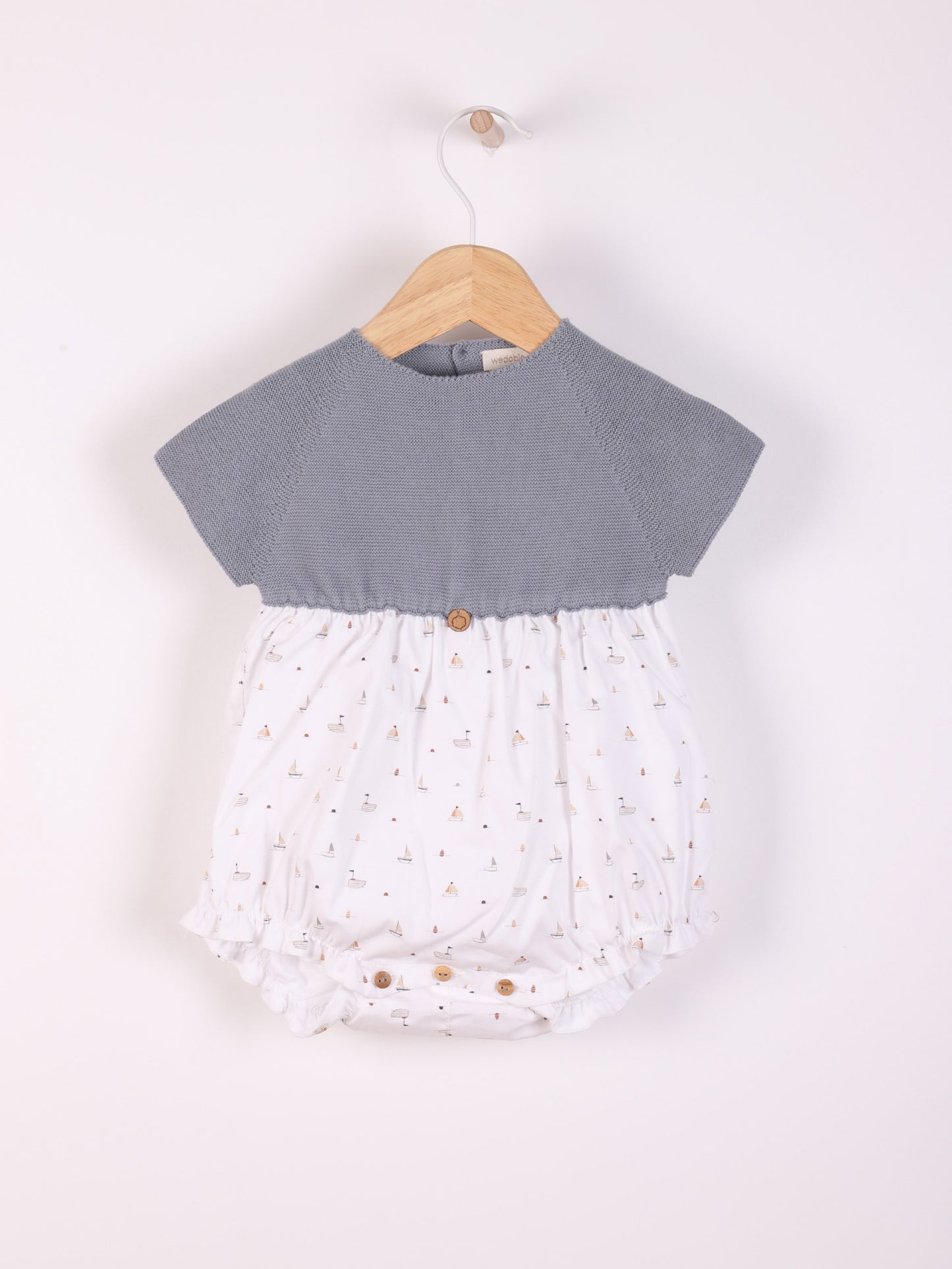 Fofo de manga curta com estampado de barquinhos à vela - SEA BREEZE