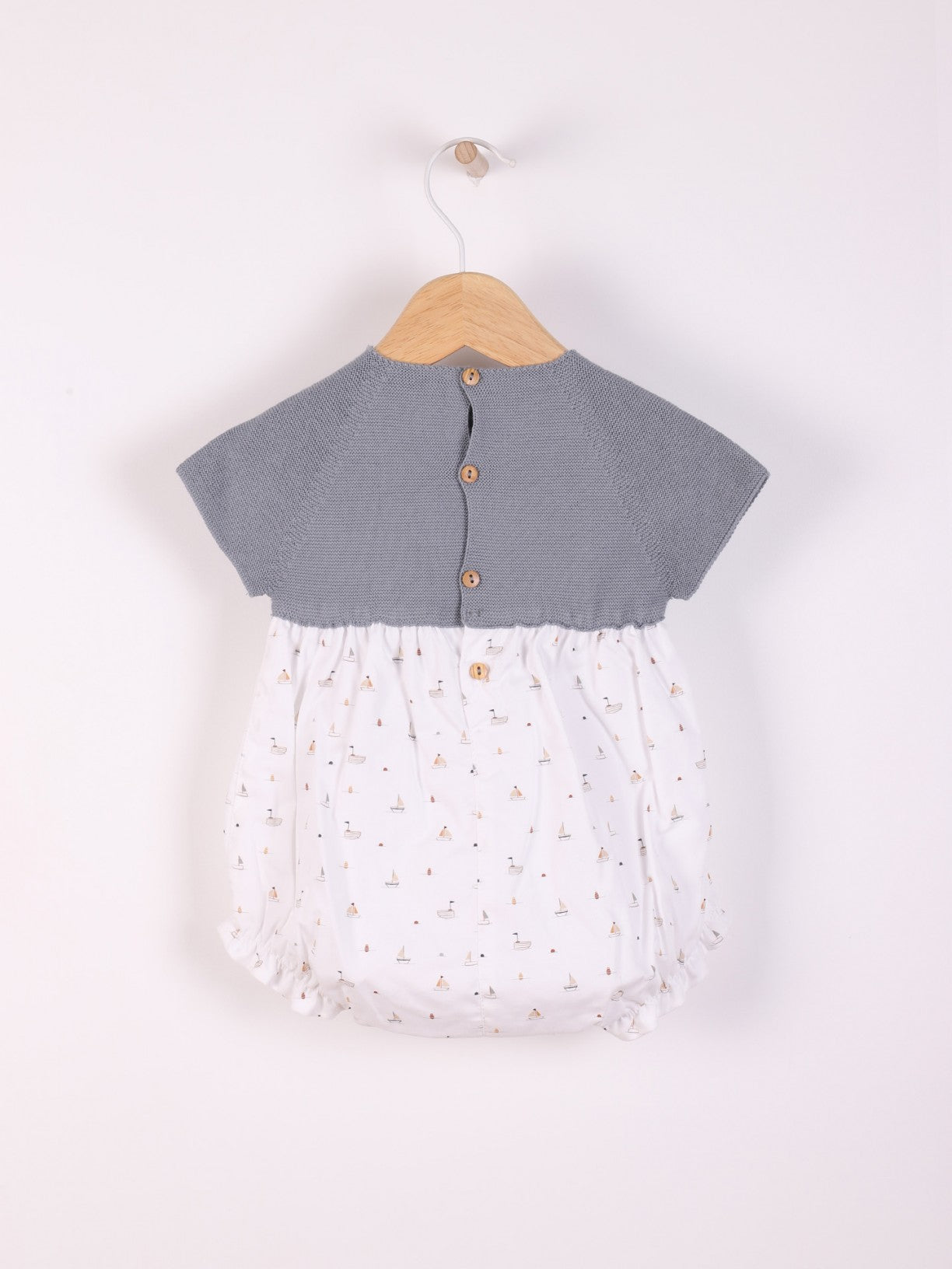 Fofo de manga curta com estampado de barquinhos à vela - SEA BREEZE