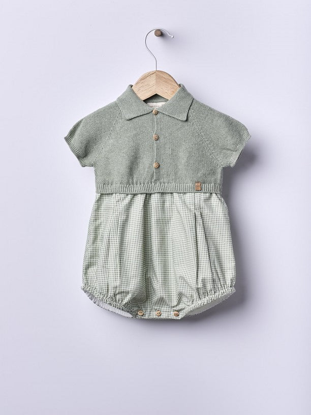 Fofo polo de manga curta em tecido xadrez Vichy - SUMMER IN THE VILLAGE