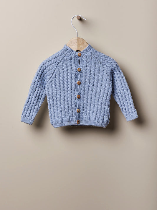 Casaco tricotado- Azul Bebé