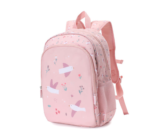 Mochila Média + Porta-chaves Personalizável Tutete - Blossom Birds