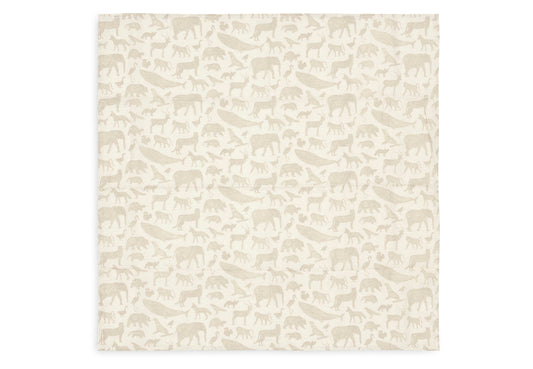 Musselina de pano 70x70cm Animais - Nougat - Pack 3