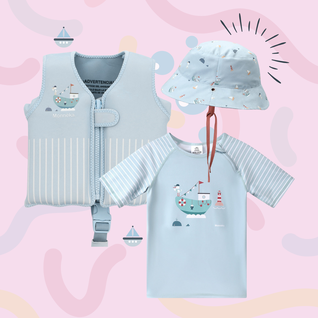 Pack Verão - Colete + t-shirt + Chapéu Monneka Fishing Boat (+2 anos)