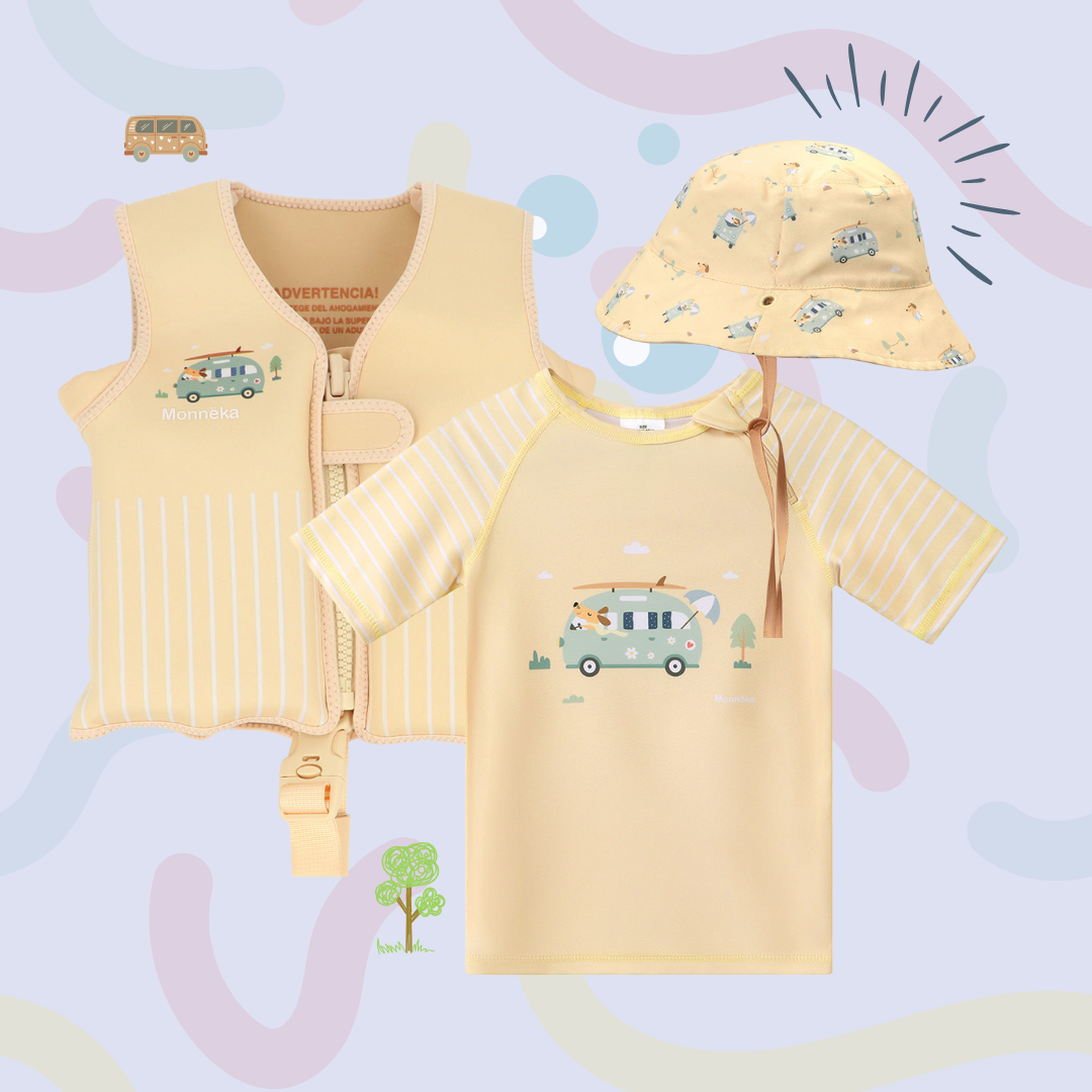 Pack Verão - Colete + t-shirt + Chapéu Monneka Surf Van (+2 anos)