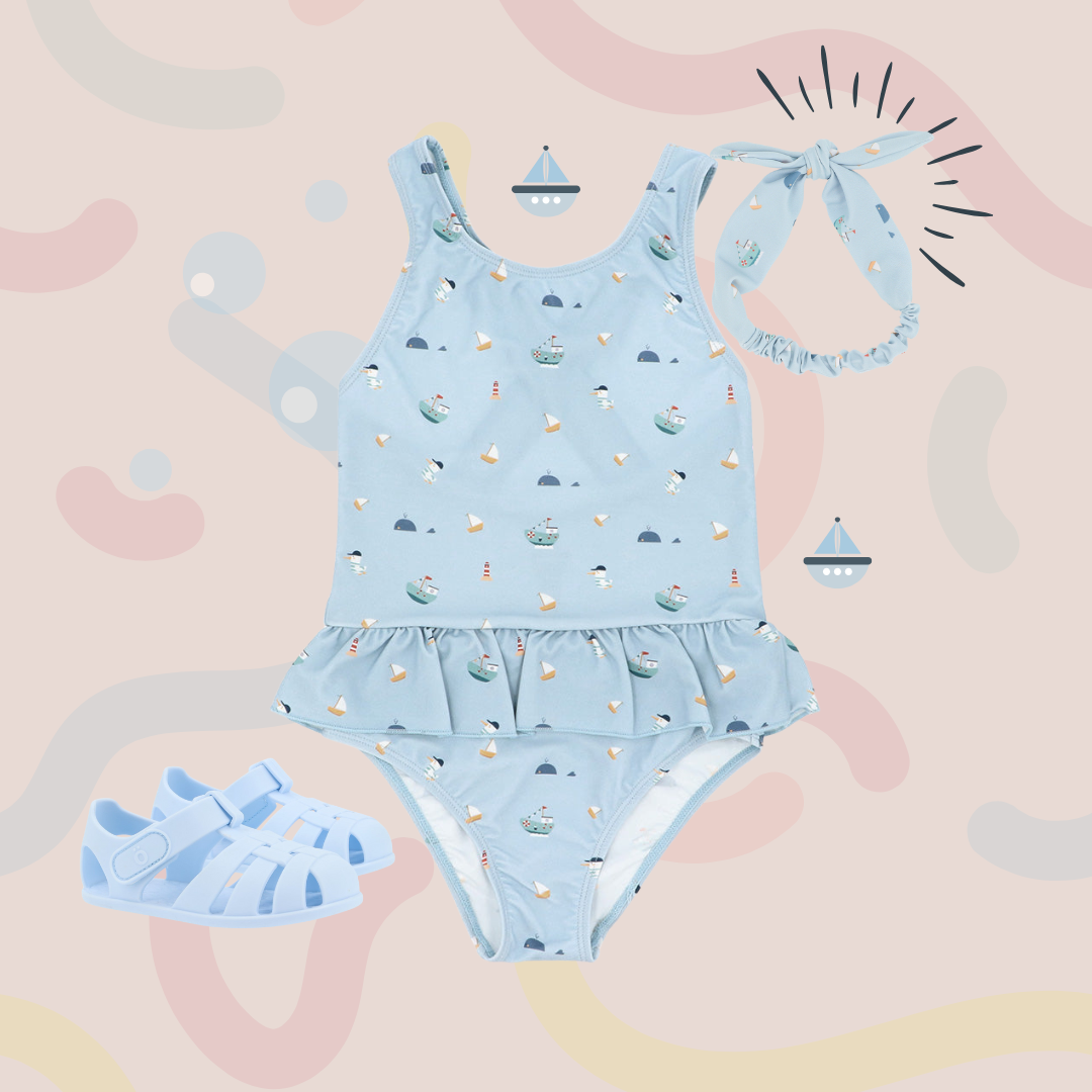 Pack Praia - Fato de Banho + Fita + Sandália Fishing Boat