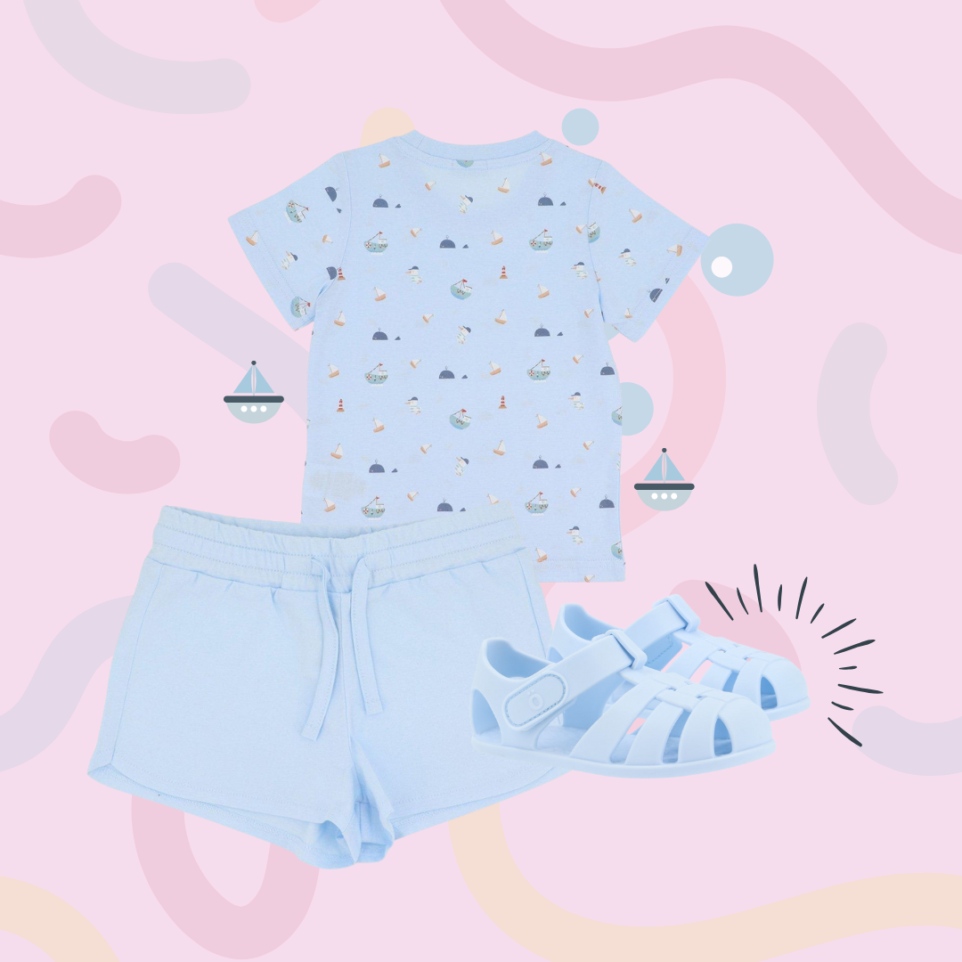 Pack Verão - Sandálias + Roupa Fishing Boat (+ 2 anos)