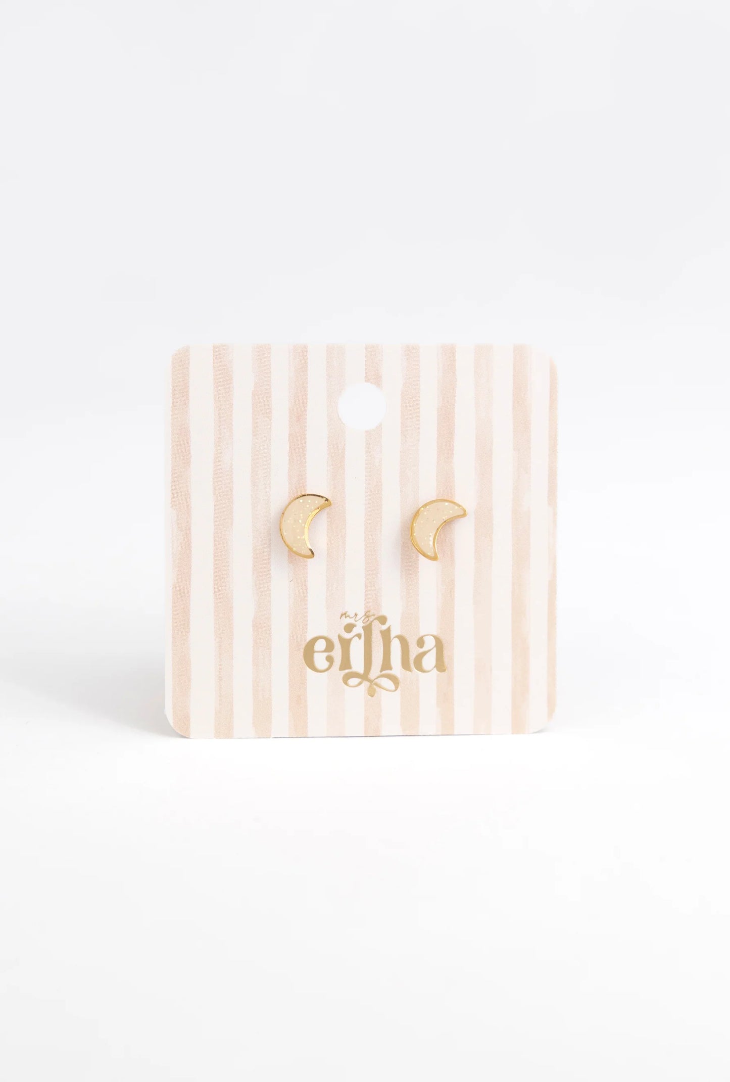 Brincos Studs Earrings - Shiny Moon