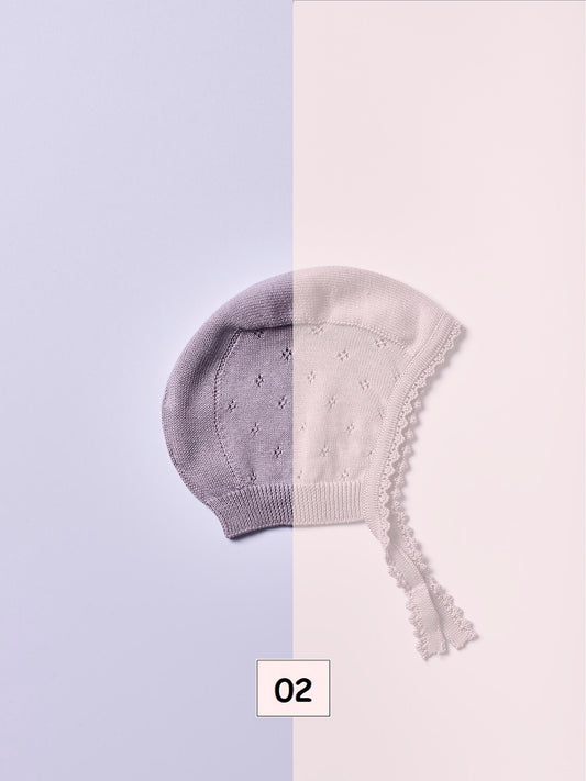 Touca tricotada em algodão orgânico Rosa - BREEZE