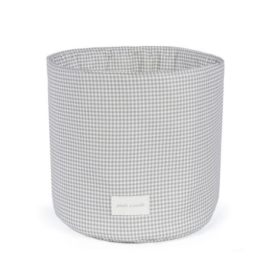 Pasito a Pasito Cesta Organizadora - Little Bloom Vichy Gris