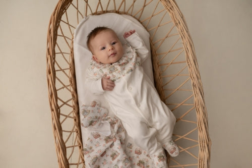 Mighty Love - Babygrow com Gola e Detalhes Estampados Piquenique