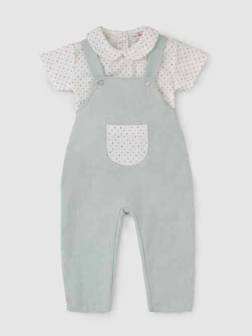 Mighty Love - Conjunto de Jardineira e Blusa em Algodão Sirius