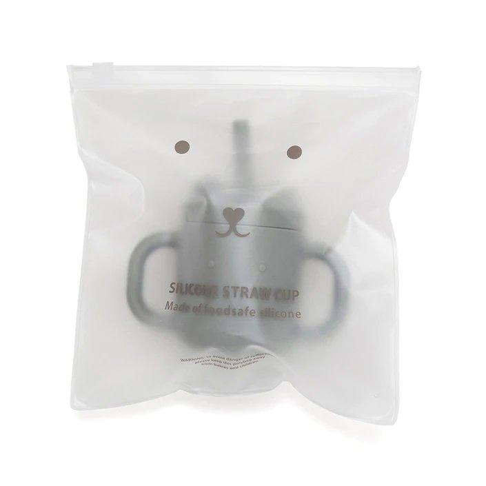 Copo de Silicone com alças e palhinha - Pewter Green