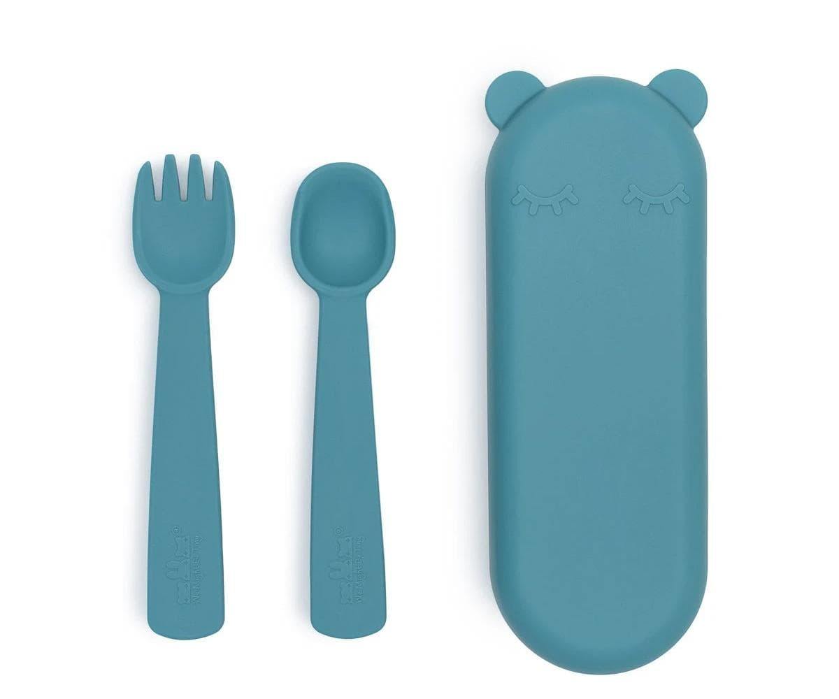 Conjunto de 2 Talheres de Silicone - Azul Dusk - Loja Papás & Bebés
