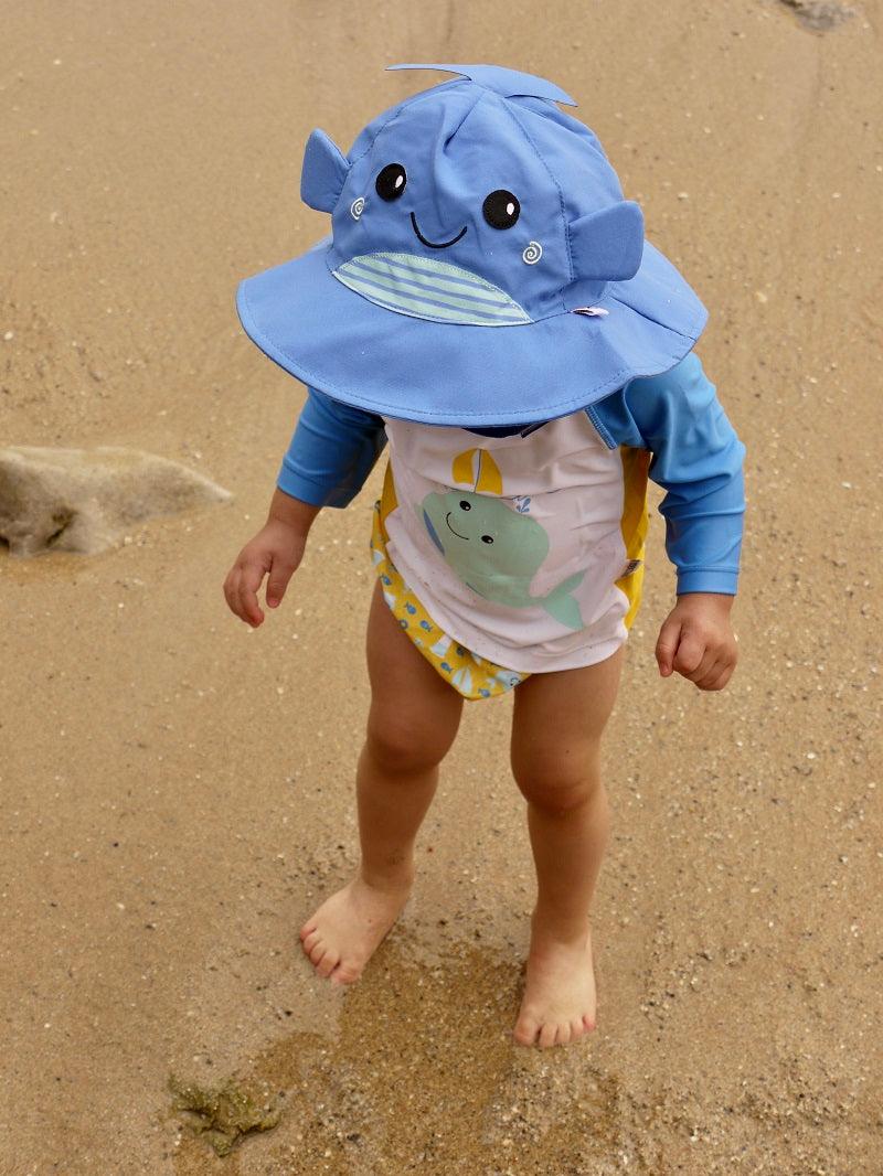 Conjunto De Fralda E Chapéu UPF 50 - Baleia - Loja Papás & Bebés