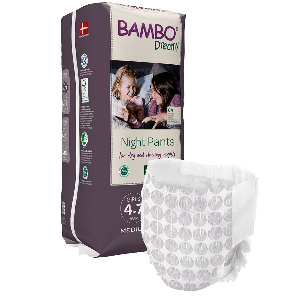 Fraldas Noturnas Bambo Dreamy - Meninas 4 e 7 anos - Loja Papás & Bebés