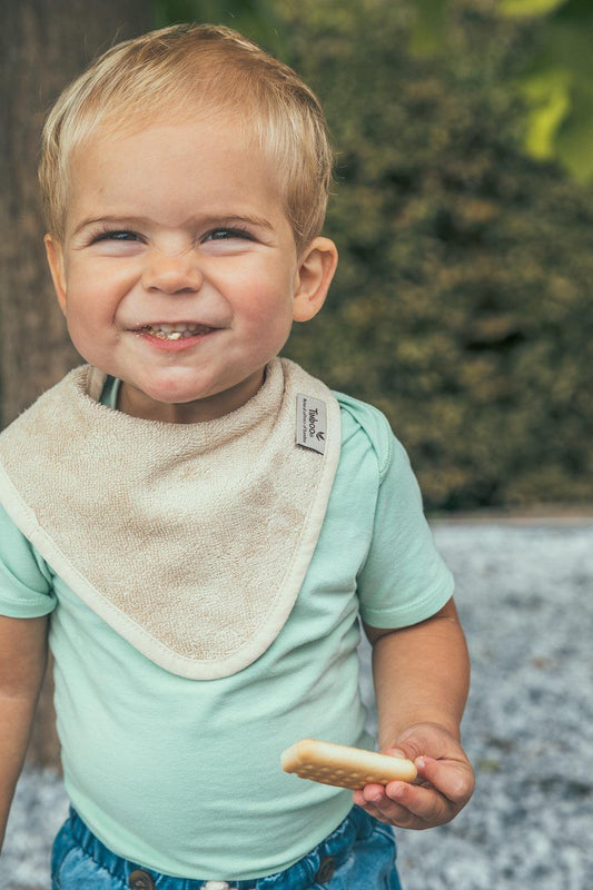 Bandana de Fibra de Bambu Orgânica - Silver Grey - Loja Papás & Bebés