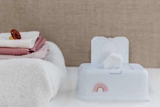 Porta Toalhitas Grande - Branca Arco-Íris - Loja Papás & Bebés
