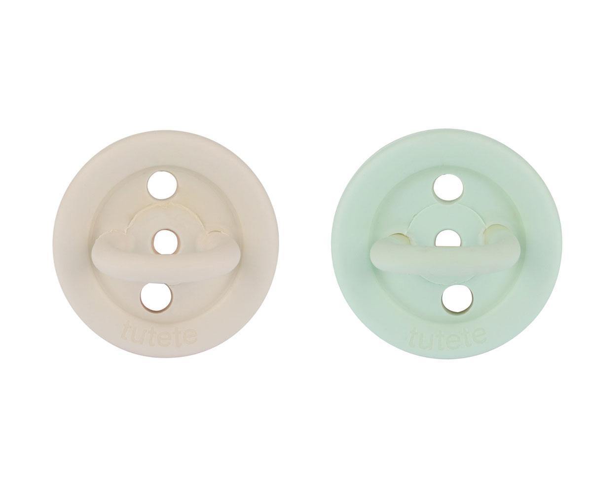Pack de 2 Chupetas de Borracha Natural Menta/Hueso - Loja Papás & Bebés