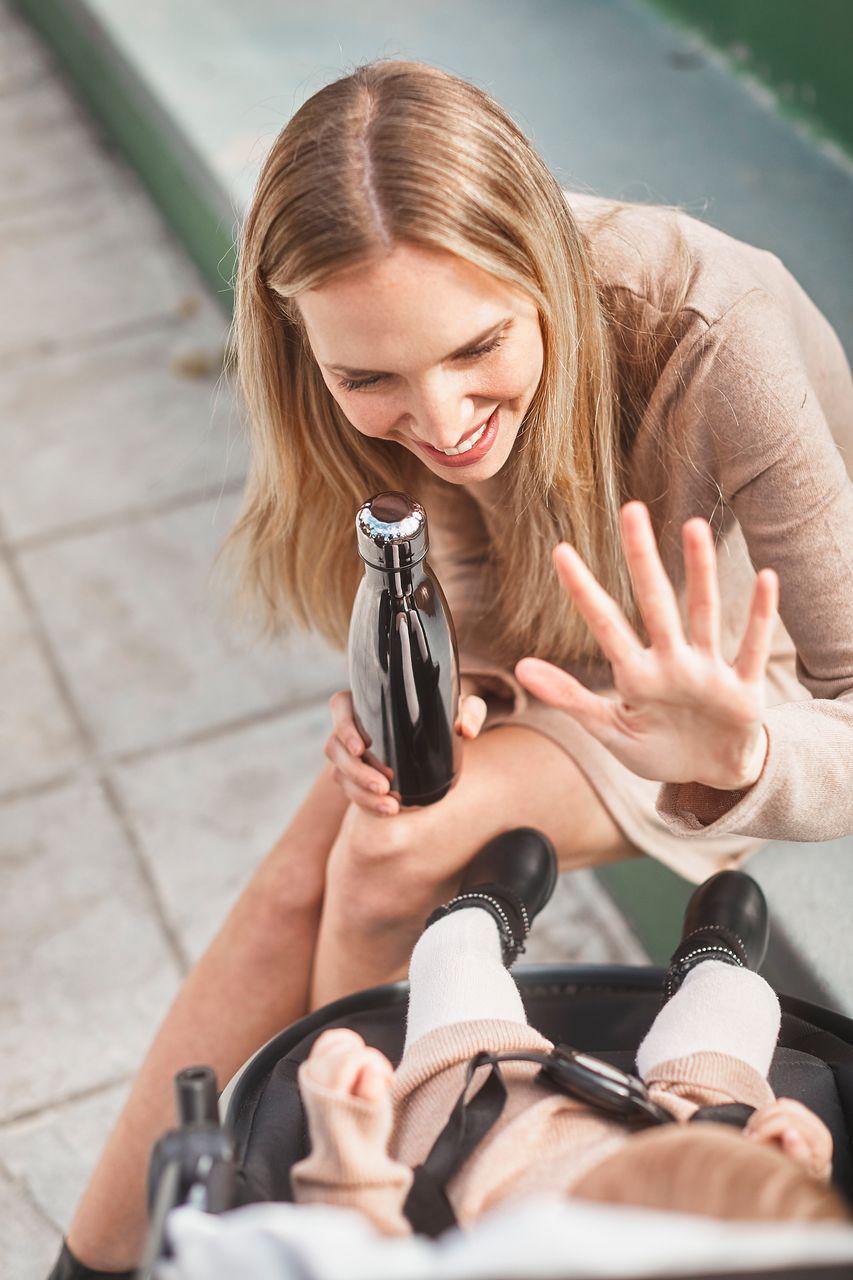 Garrafa Isotérmica Deluxe 500ml - Prata - Loja Papás & Bebés