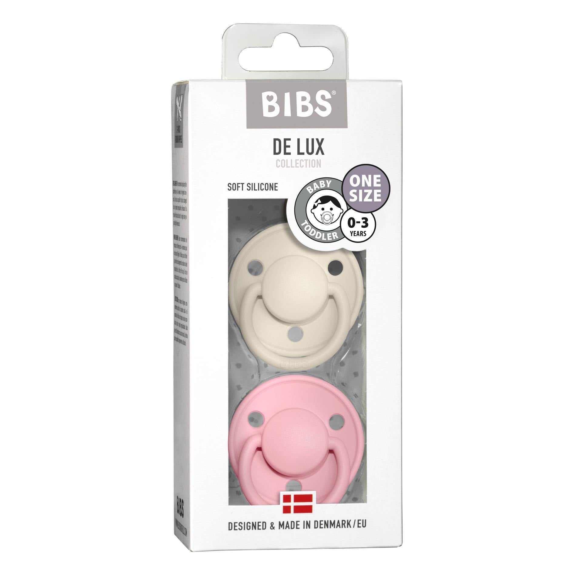 Bibs De Lux Silicone - Ivory/Baby Pink - Loja Papás & Bebés