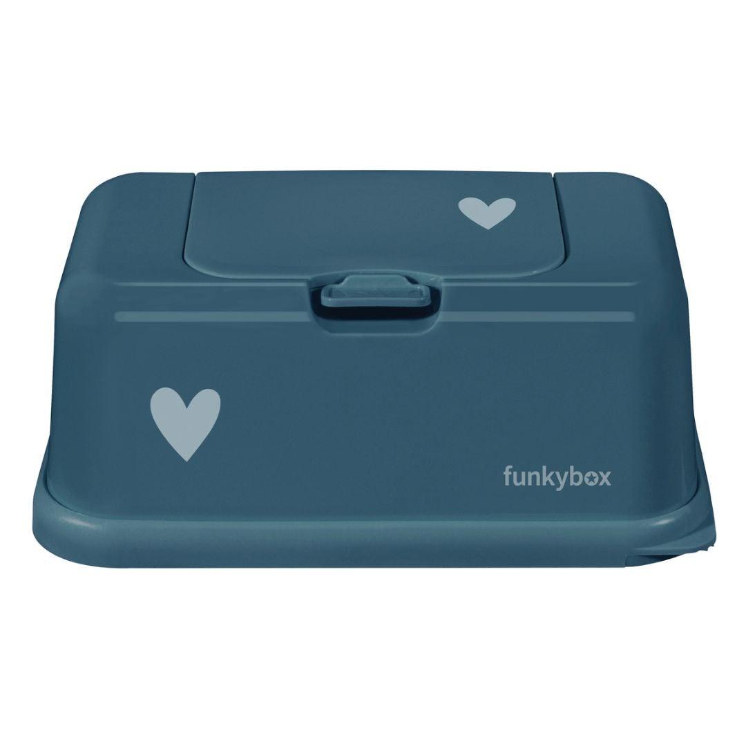 Porta Toalhitas Grande - Azul Petróleo Coração - Loja Papás & Bebés