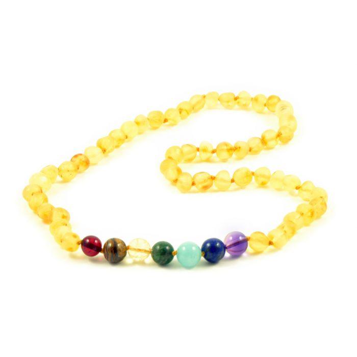 Colar de Âmbar de Adulto Pedra dos Chakras - Loja Papás & Bebés