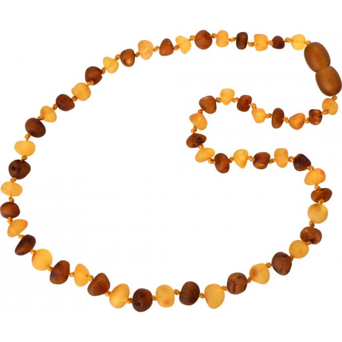 Colar de Âmbar Cognac Raw Lemon - Criança - 38cm