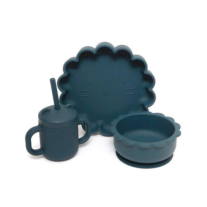Copo de Silicone com alças e palhinha - Balsam Blue