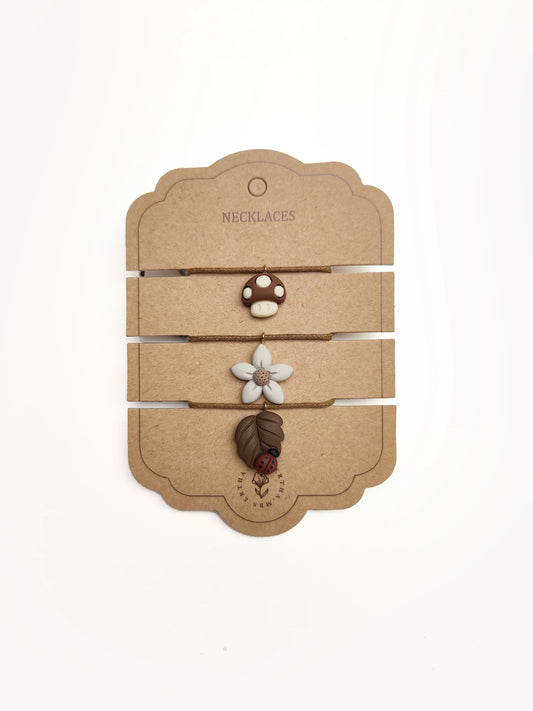 Pack 3 Colares - Mushroom + Flower + Leaf