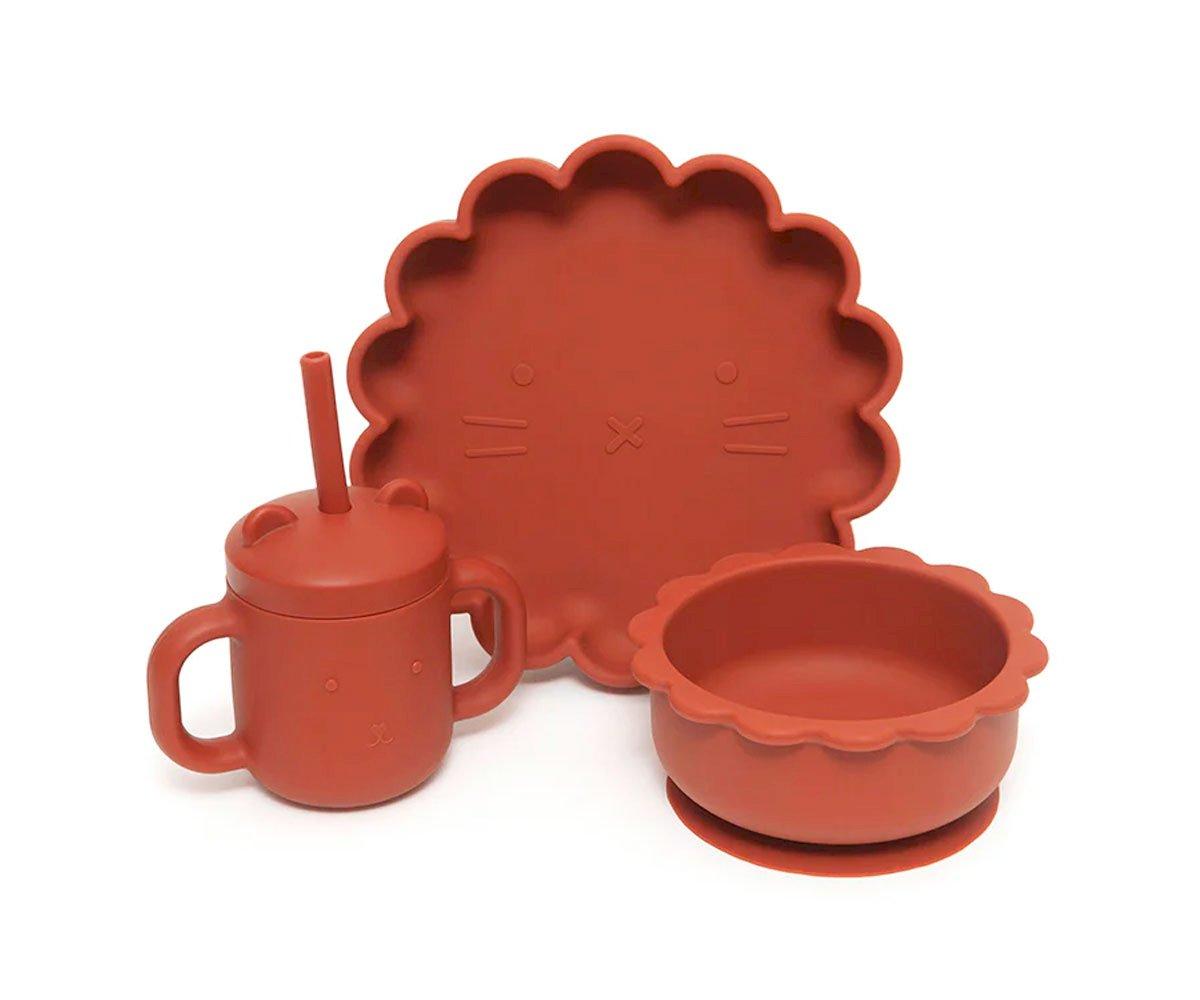 Copo de Silicone com alças e palhinha - Clay