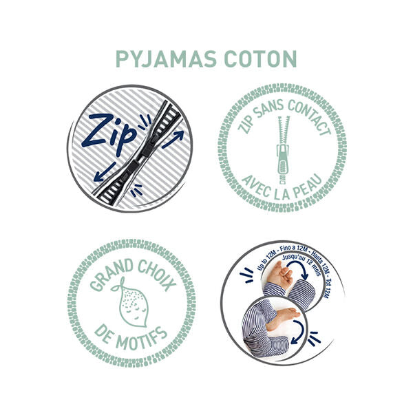 Pijama de bebé estampado bolinhas brancas