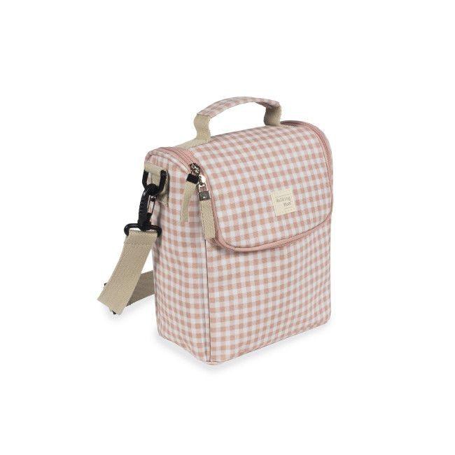 Lancheira Isotérmica I Love Vichy - Rosa - Loja Papás & Bebés