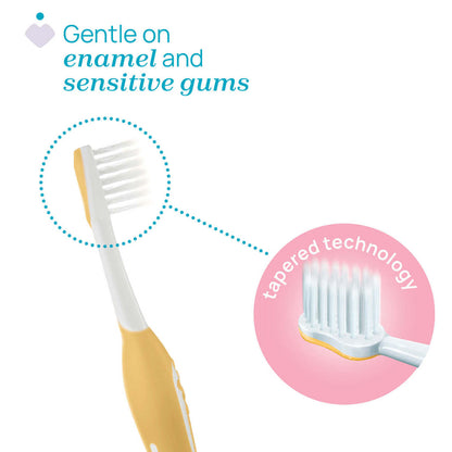 Chicco - Pack 2 Escovas Primeiros Dentes 6-36M Amarelo/Azul