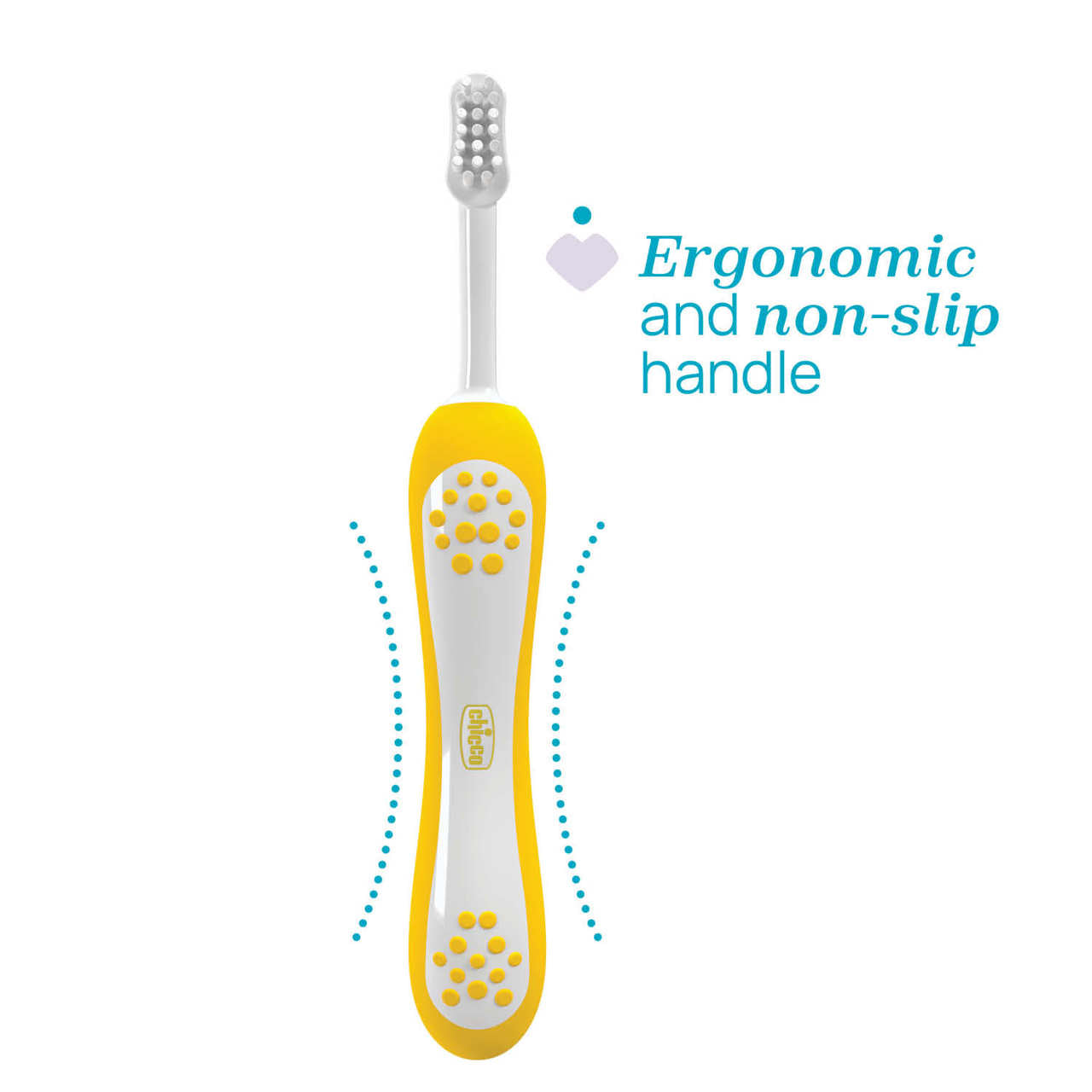 Chicco - Pack 2 Escovas Primeiros Dentes 6-36M Amarelo/Azul