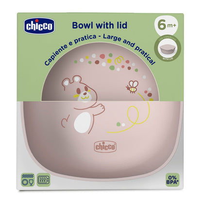Chicco - Tigela com Tampa Chicco 6M+ Rosa