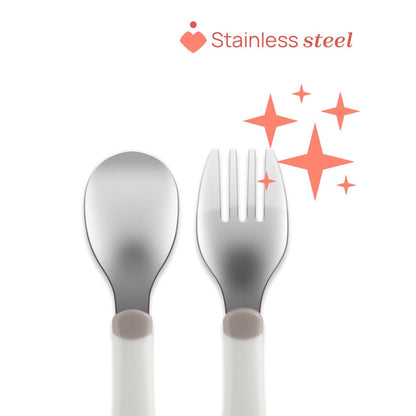 Chicco - Conjunto de Talheres Inox 18m+ Grigio