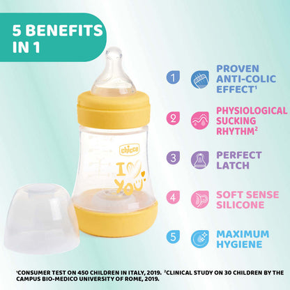 Biberão Perfect 5 150ml Fluxo Normal Rosa