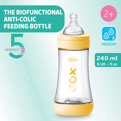Biberão Perfect 5 240ml Fluxo Médio Rosa