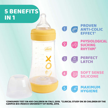 Biberão Perfect 5 240ml Fluxo Médio Rosa