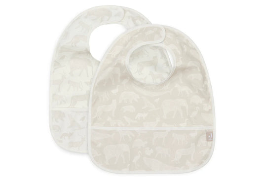 Jollien Pack de 2 Babetes Impermeáveis - Animals Nougat