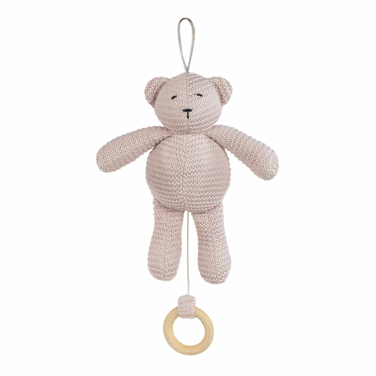 Urso Musical de Malha Cor-de-rosa