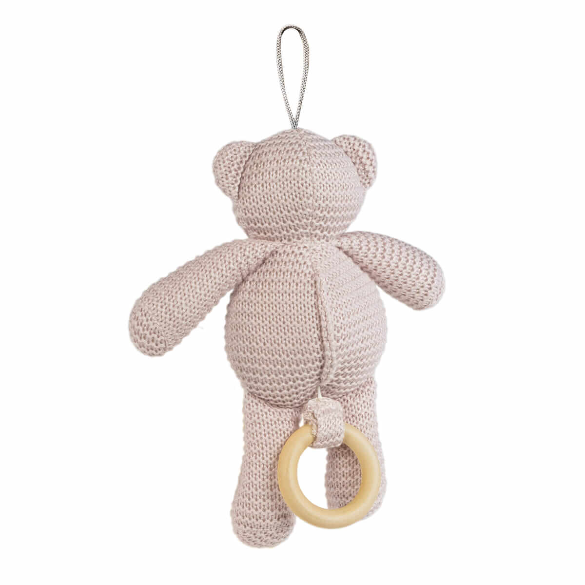 Urso Musical de Malha Cor-de-rosa