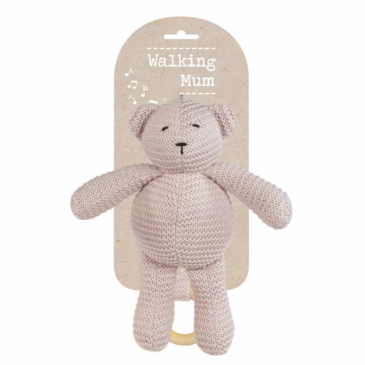 Urso Musical de Malha Cor-de-rosa