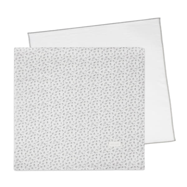 Pasito a Pasito Conjunto de 2 Musselinas 70x70cm - Little Bloom Flowers Gris