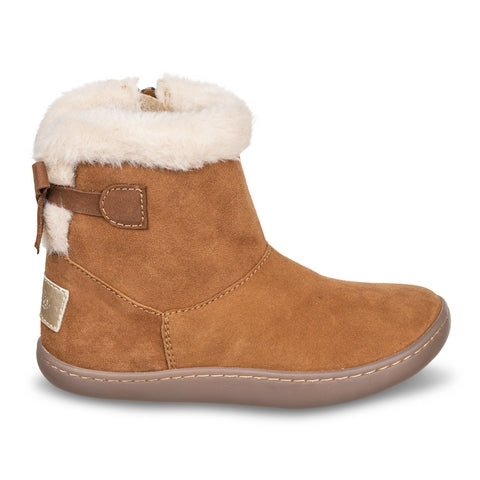 Botim Barefoot em Pele com Laço - Chetto - Camel